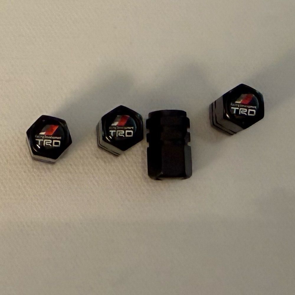 TRD Toyota Valve Stem Caps in Black Set of 4 NWT